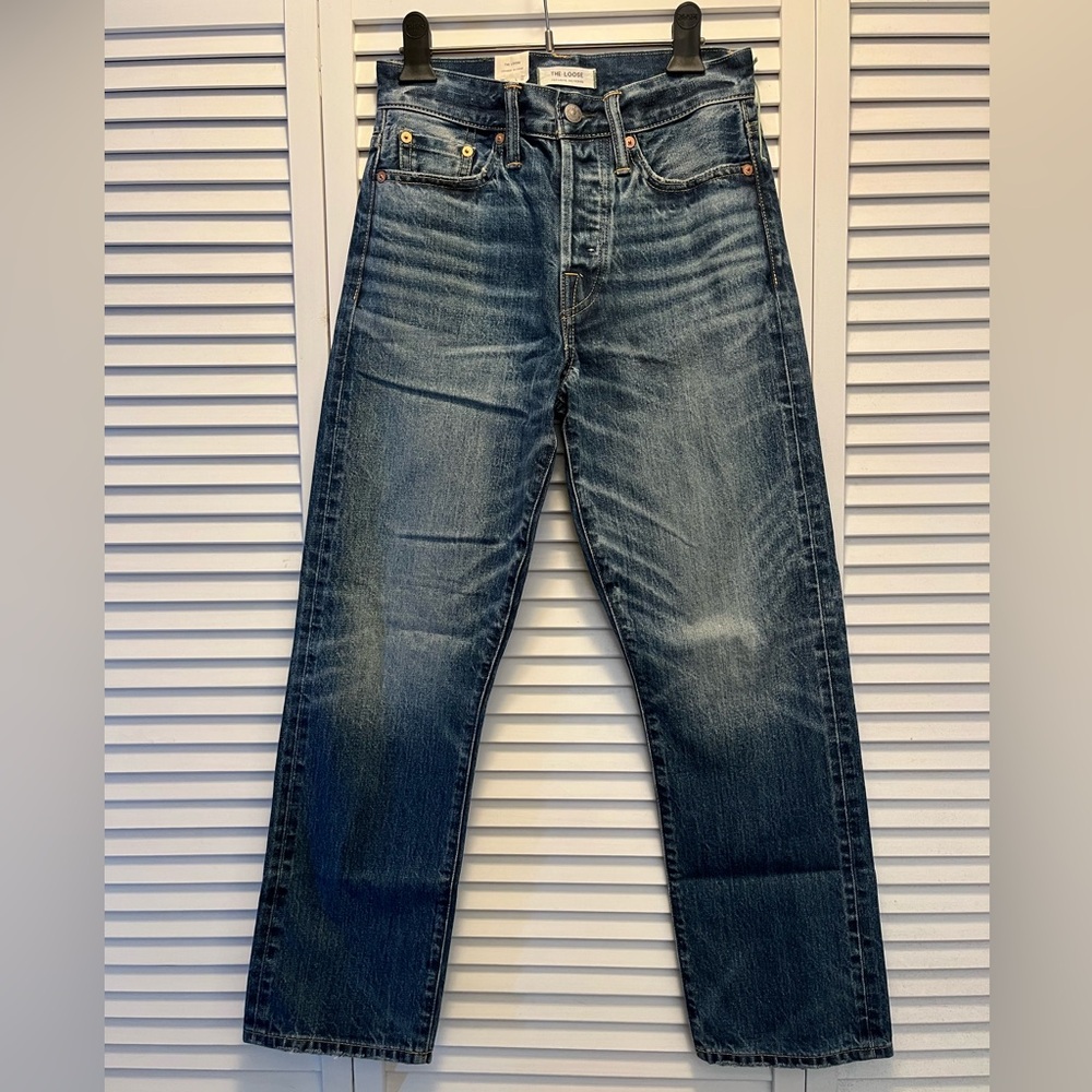 AE77 NWOT Premium Loose Japanese Selvedge Denim Jeans Size 24 American Eagle